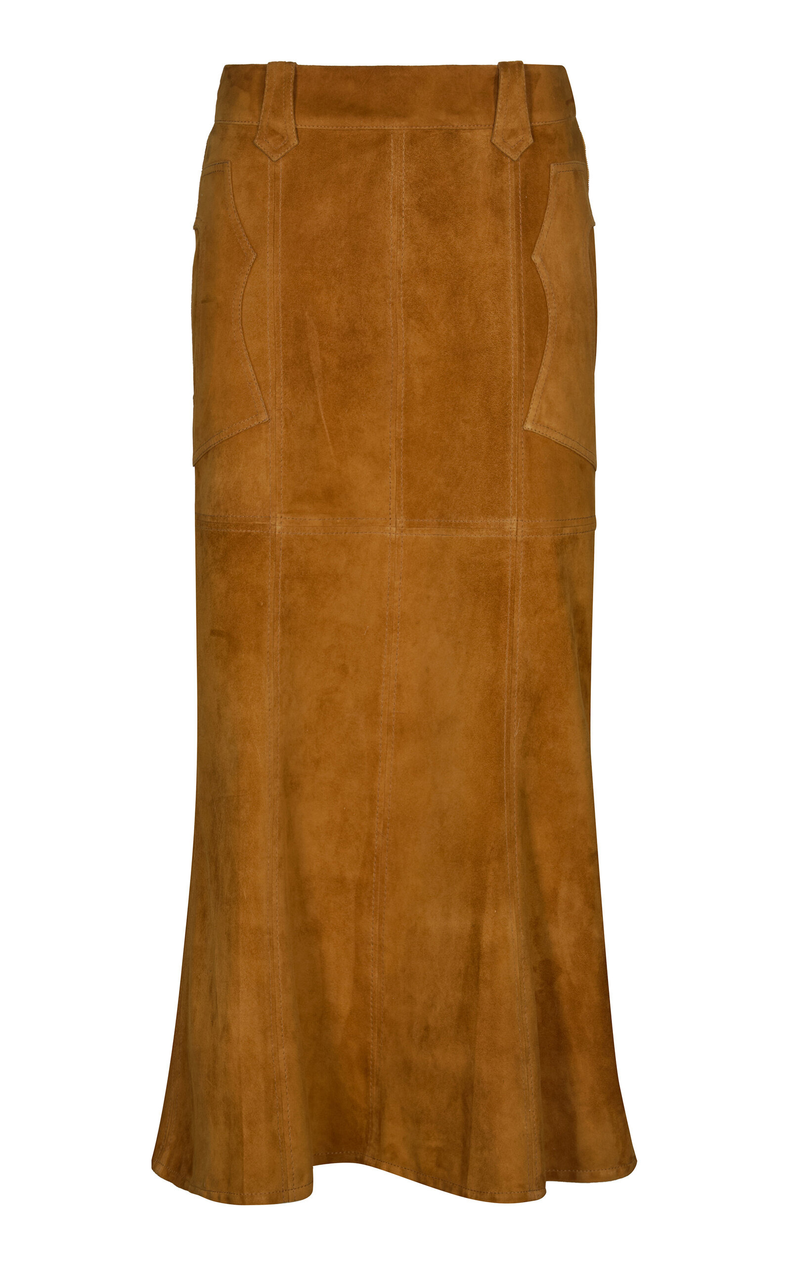 Sundown Becerro Leather Midi Skirt brown - 1