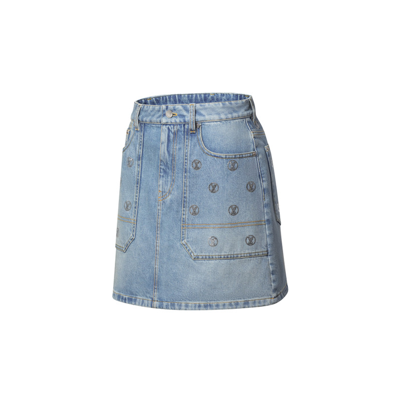 Signature Sequin Denim Mini Skirt 2