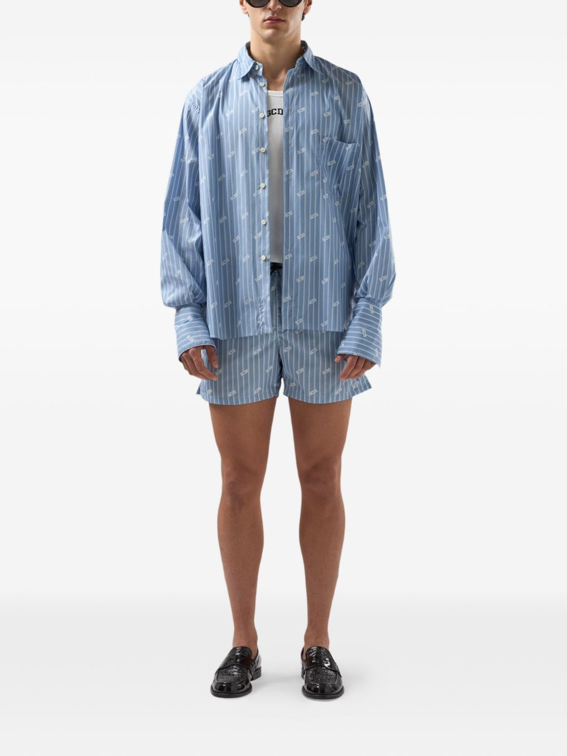 GCDS pinstripe logo-pattern shirt outlook