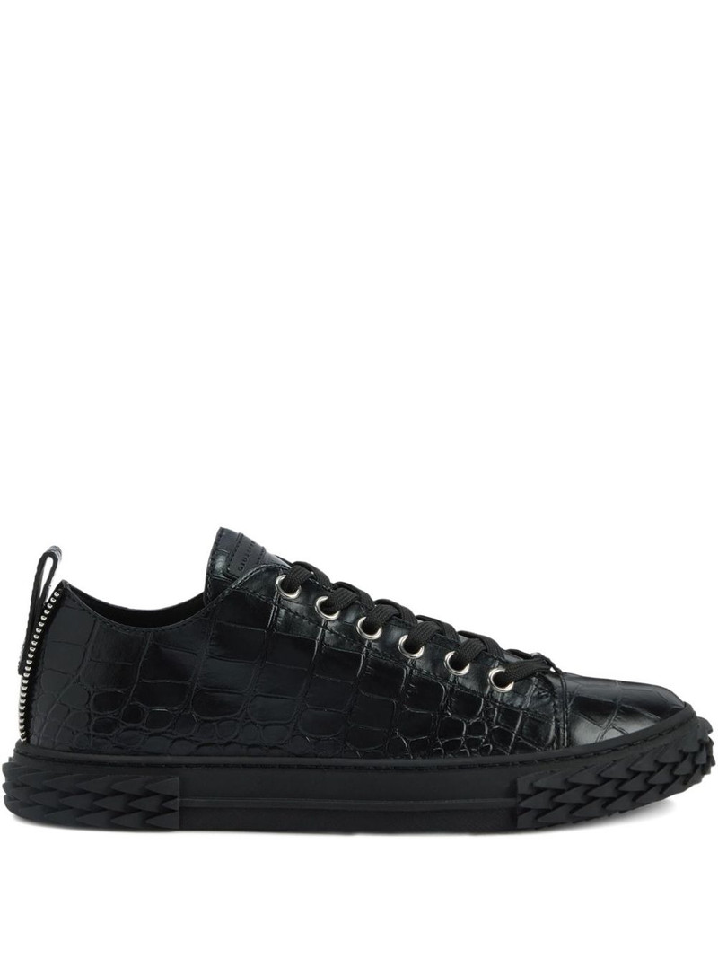 Blabber crocodile-effect lace-up sneakers 1