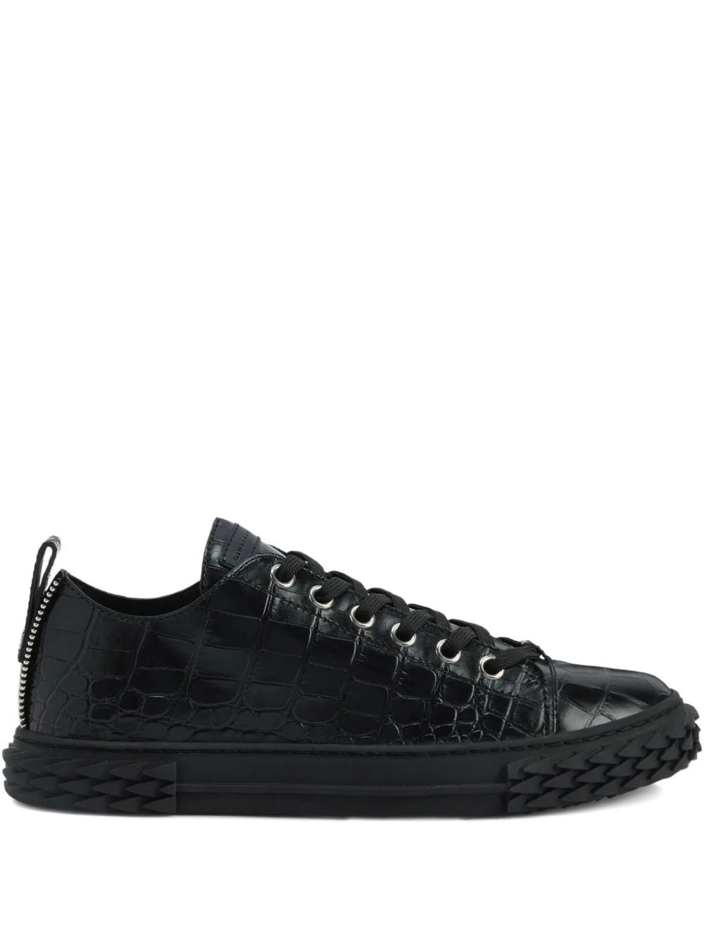 Blabber crocodile-effect lace-up sneakers - 1