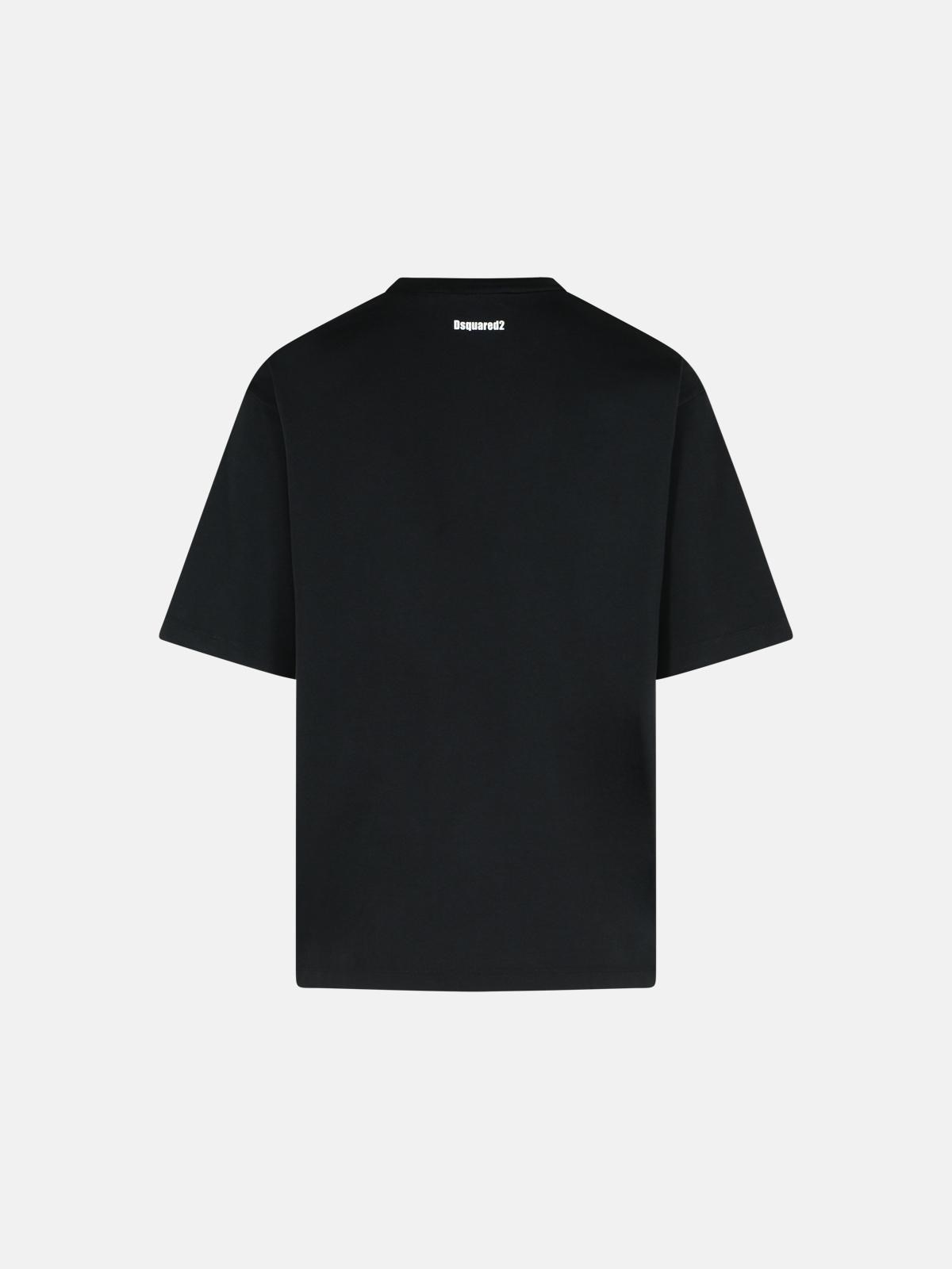 'OBSESSED' BLACK COTTON T-SHIRT - 3