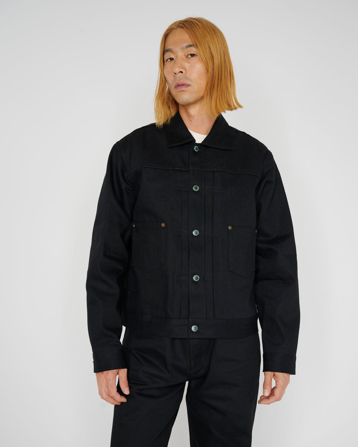 Trucker Jacket 13.2oz Selvedge Denim - Solid Black - 2