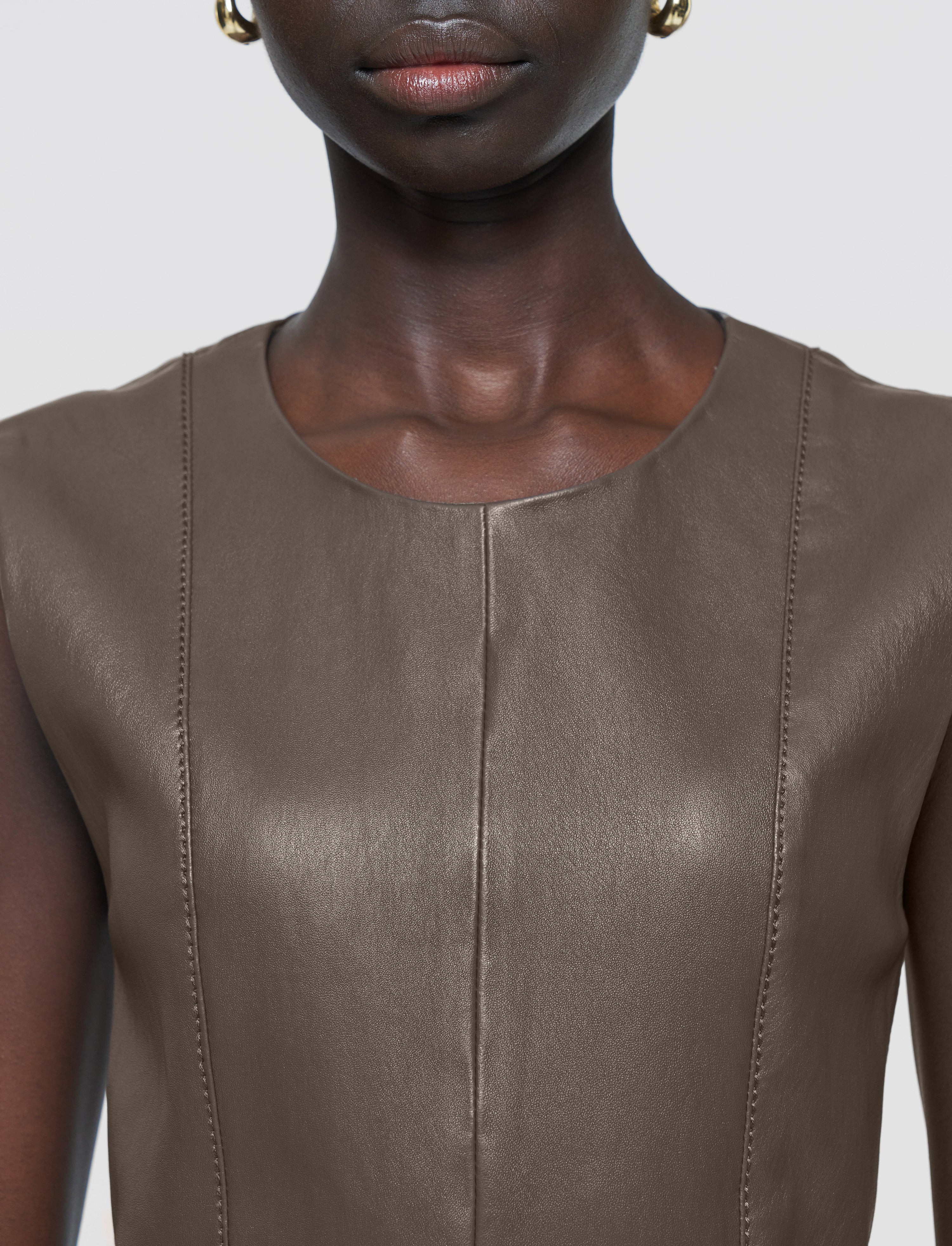 Heidi Leather Stretch Dress - 4