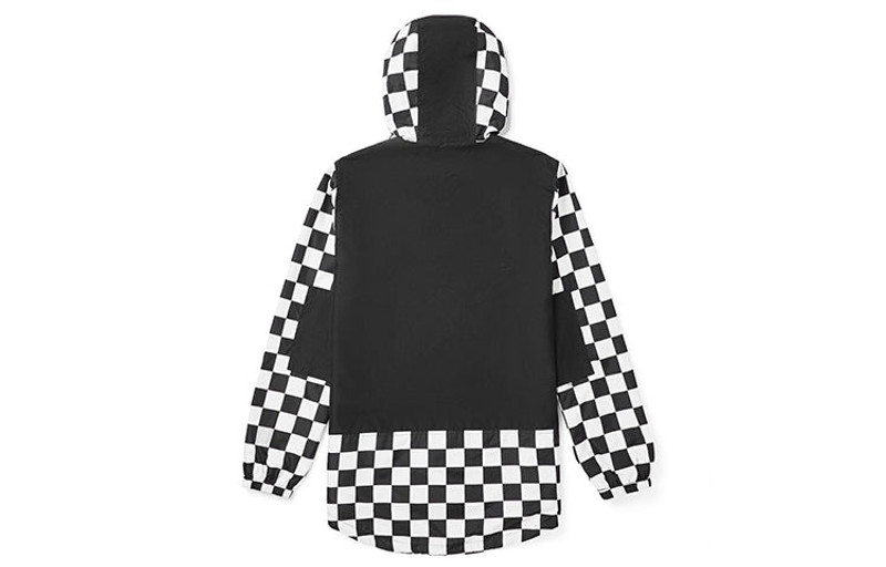 Vans Men's Vans Plaid hooded Windbreaker Jacket Black VN0A4MLFJ0Z outlook