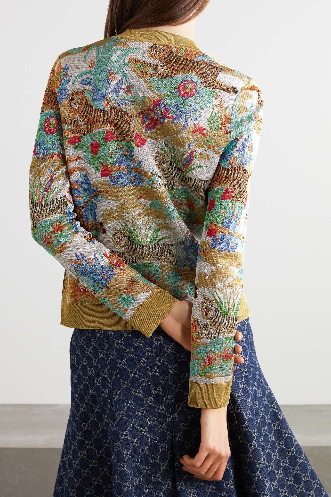 Chinese New Year metallic jacquard cardigan - 3