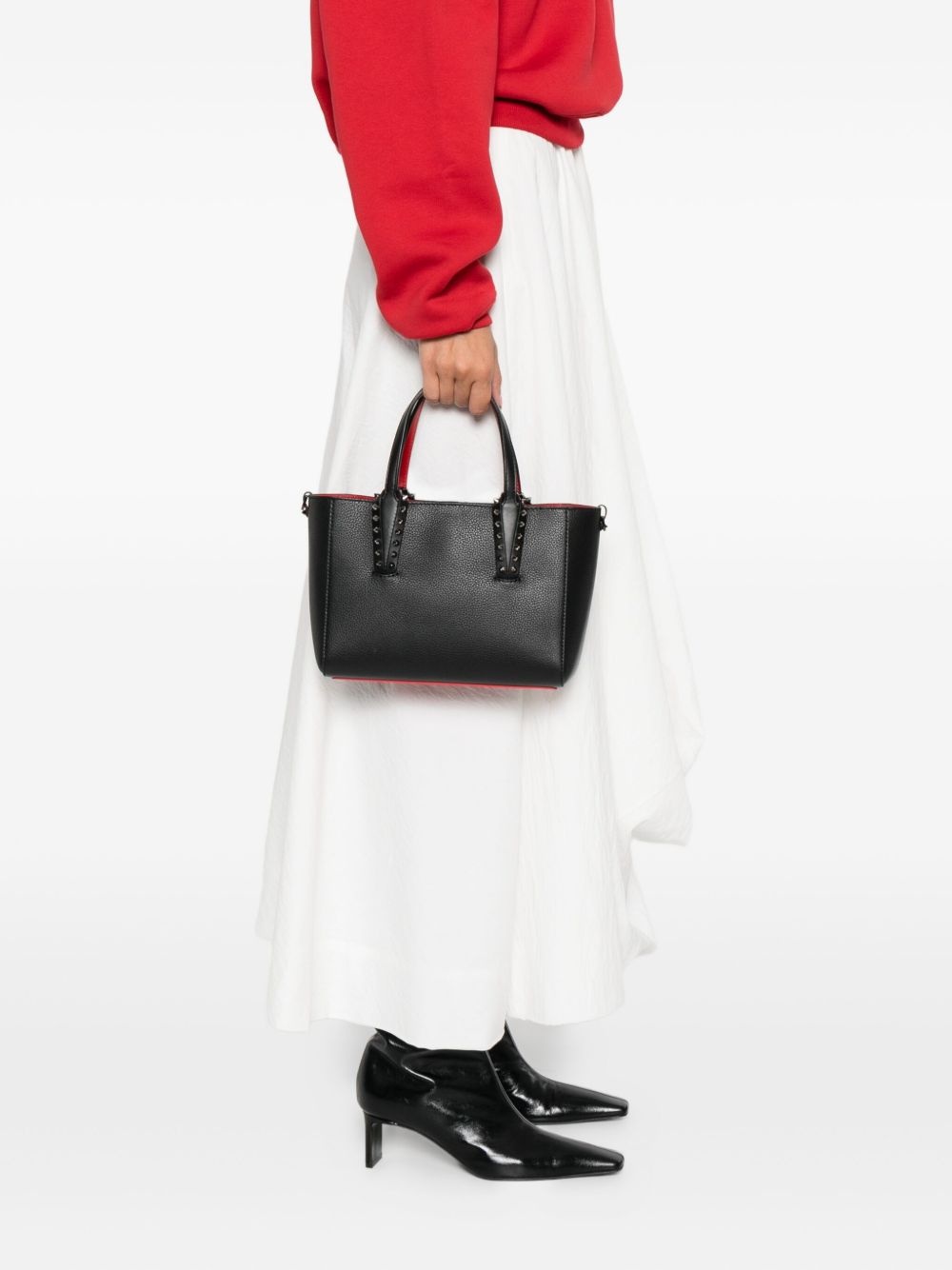 spike-stud leather tote bag - 2