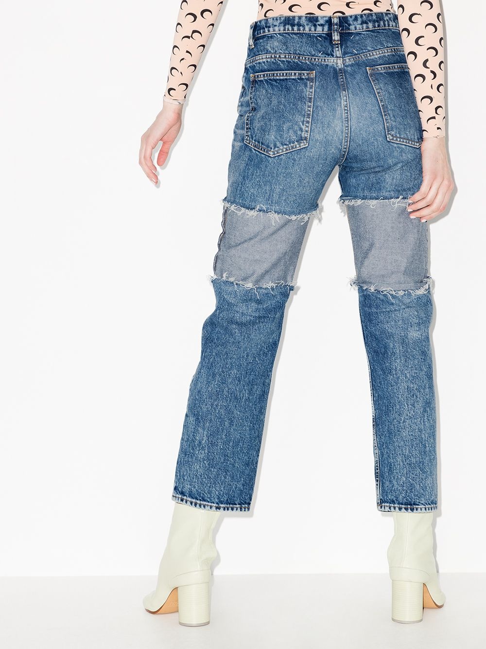 reverse-panel high-rise boyfriend jeans - 3