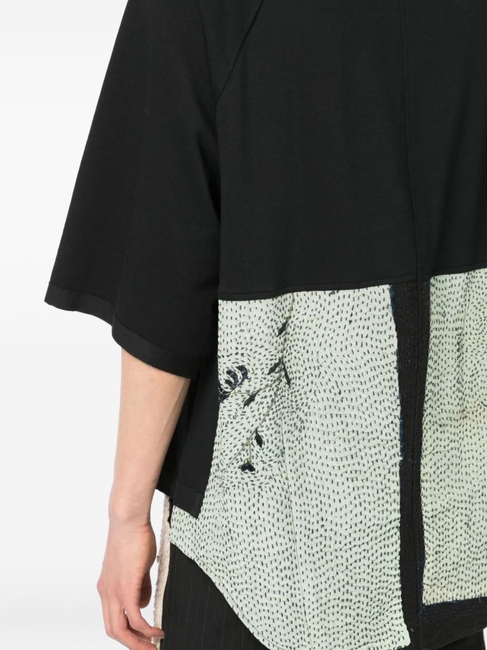 raglan-sleeve black T-shirt - 5