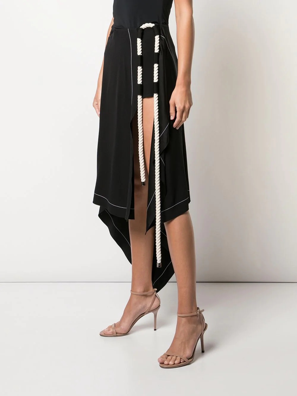 interlacing rope asymmetrical wrap skirt - 3