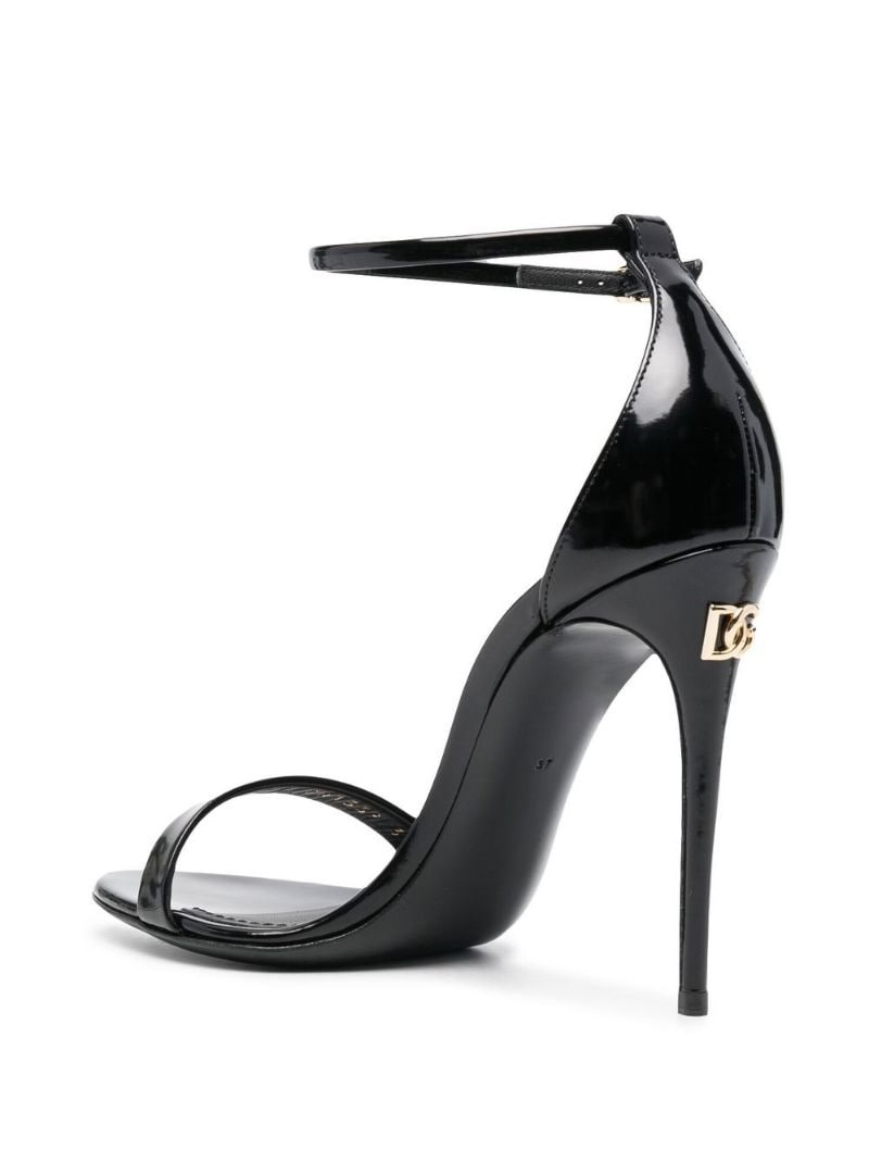 strap100mm patent-leather sandals - 3