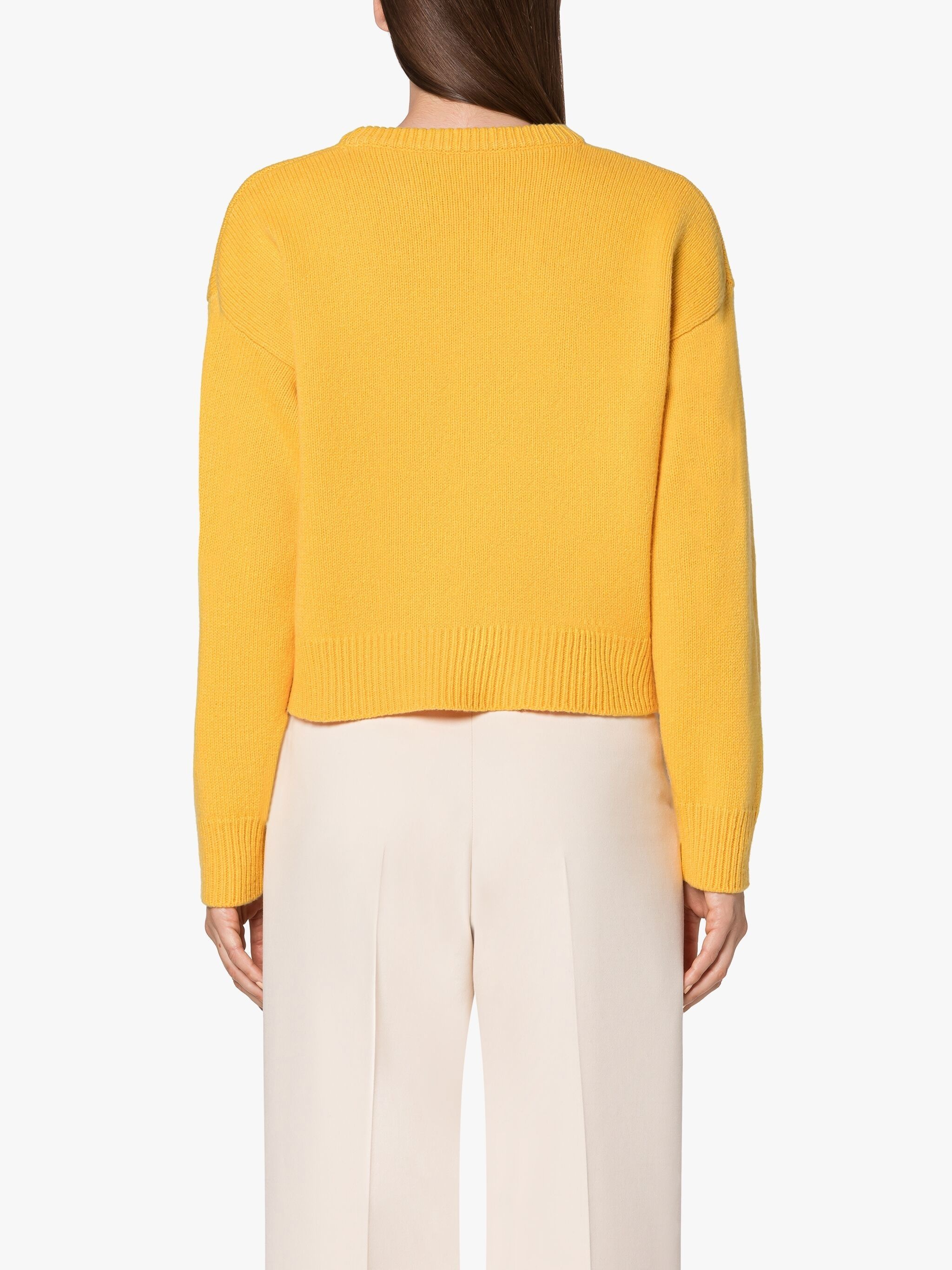 KAYLEIGH YELLOW WOOL CREWNECK SWEATER - 4