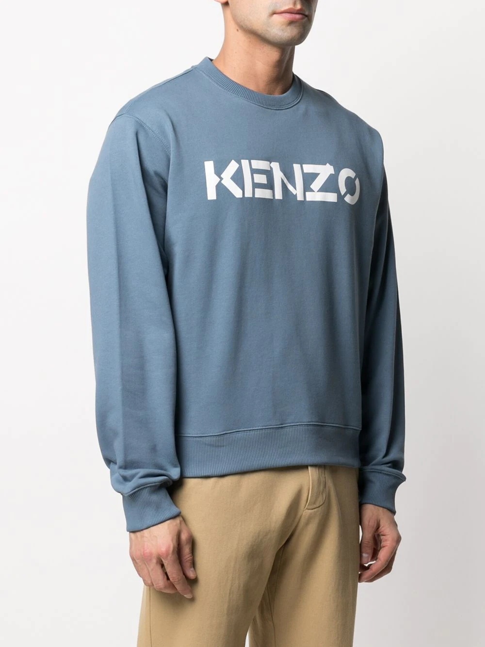 logo-print cotton sweatshirt - 3