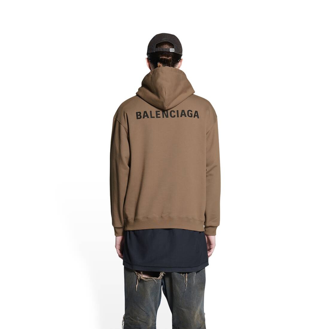 Men's Balenciaga Hoodie Regular Fit in Beige - 4