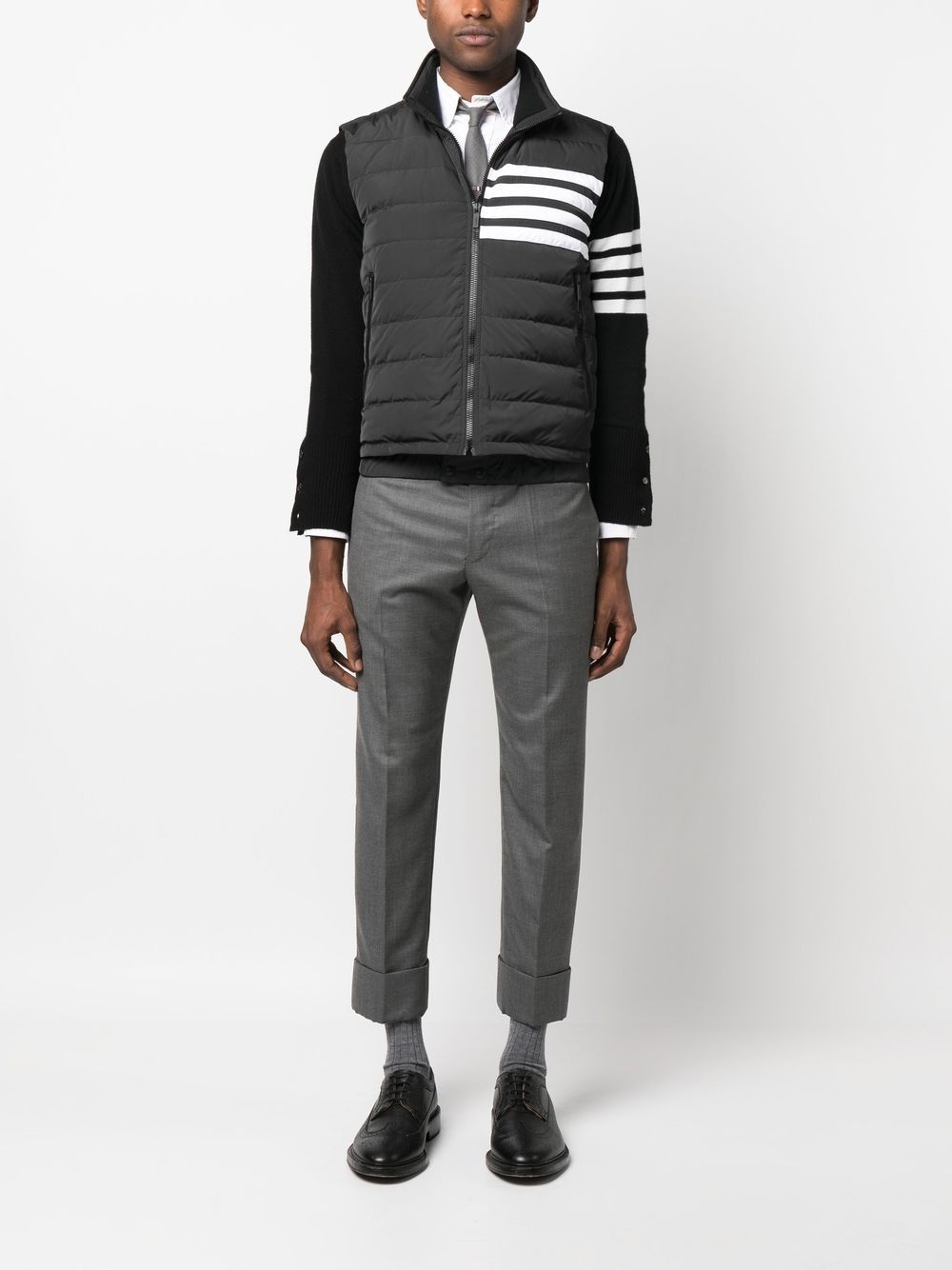 stripe-detail padded gilet - 2