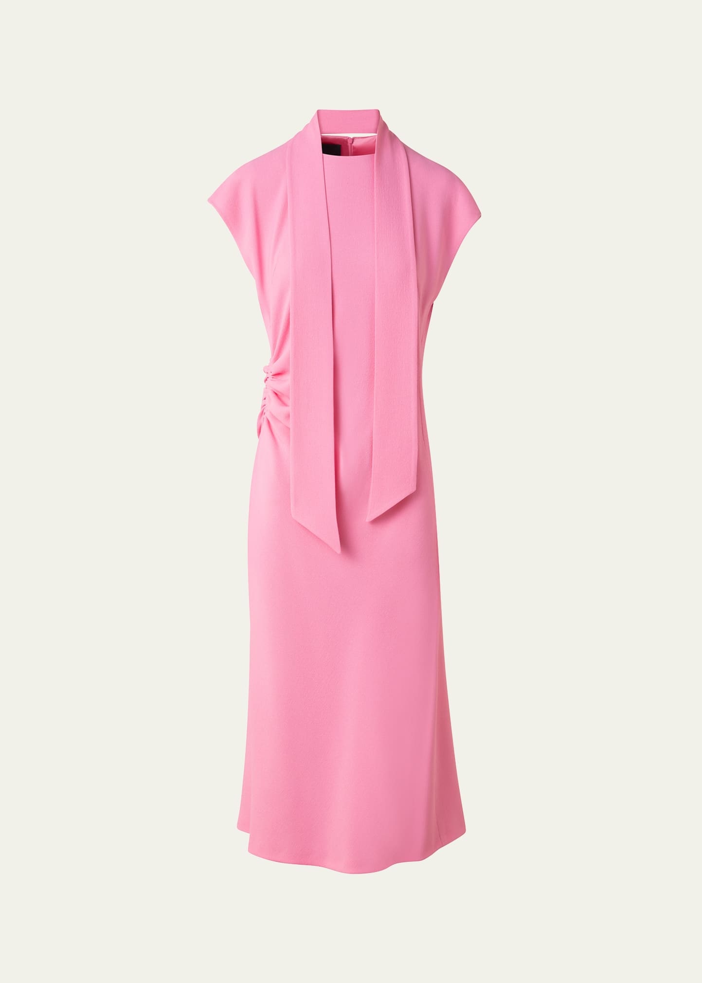 Crepe Mock-Neck Midi Dress - 1