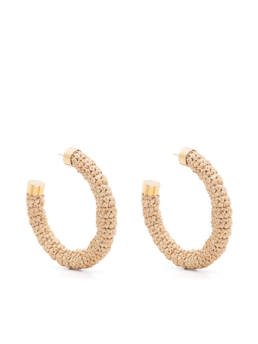 【送料&関税込】Jacquemus Les CrA£AColes Raphia Earrings JACQUEMUS Les créoles Raphia hoop earrings | REVERSIBLE