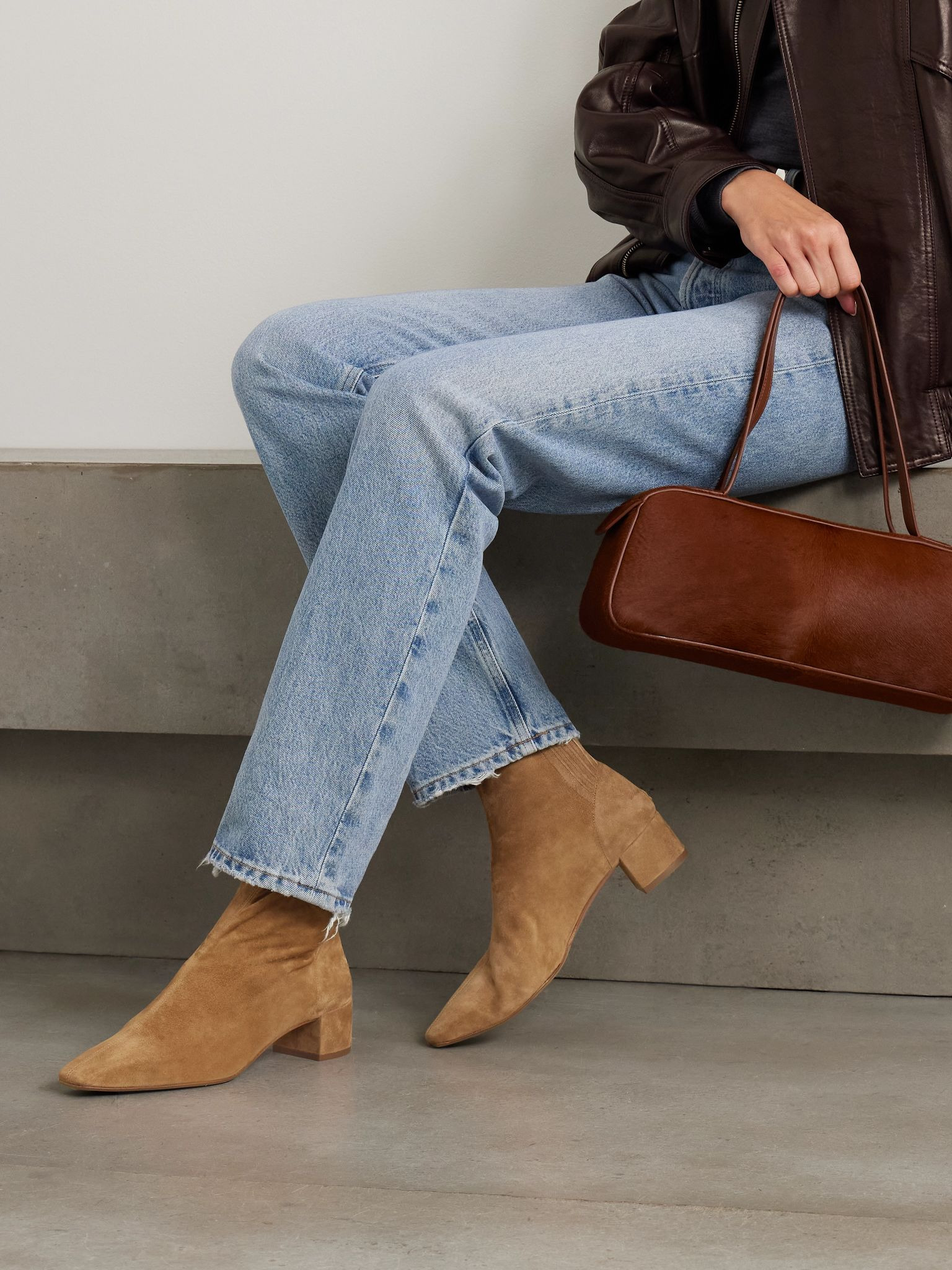Saint Honoré 35 suede ankle boots Camel - 2