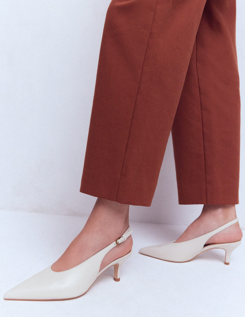BODEN High Cut Slingback Court-Ecru outlook