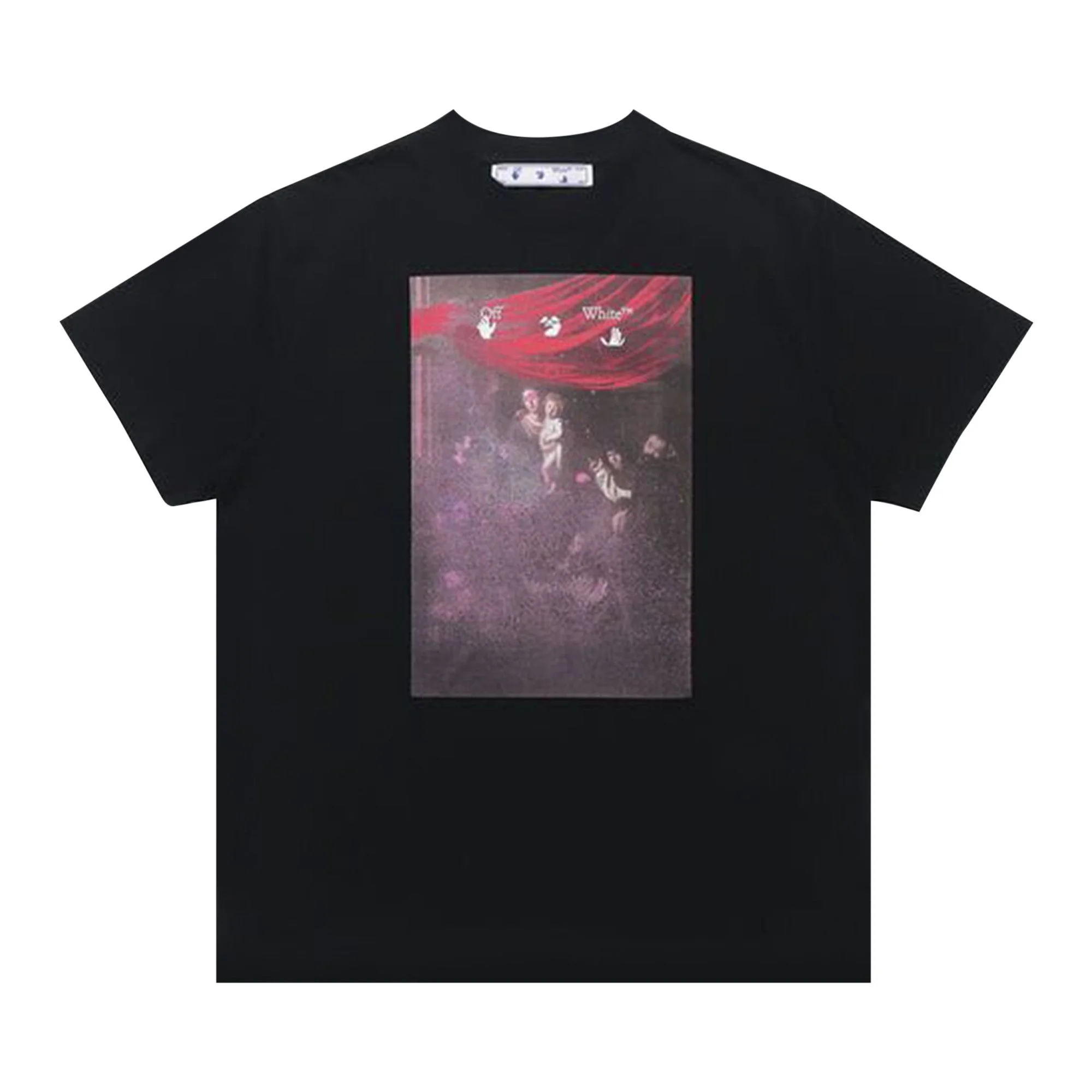 Off-White Sprayed Caravaggio Short-Sleeve Over Tee 'Black' - 1