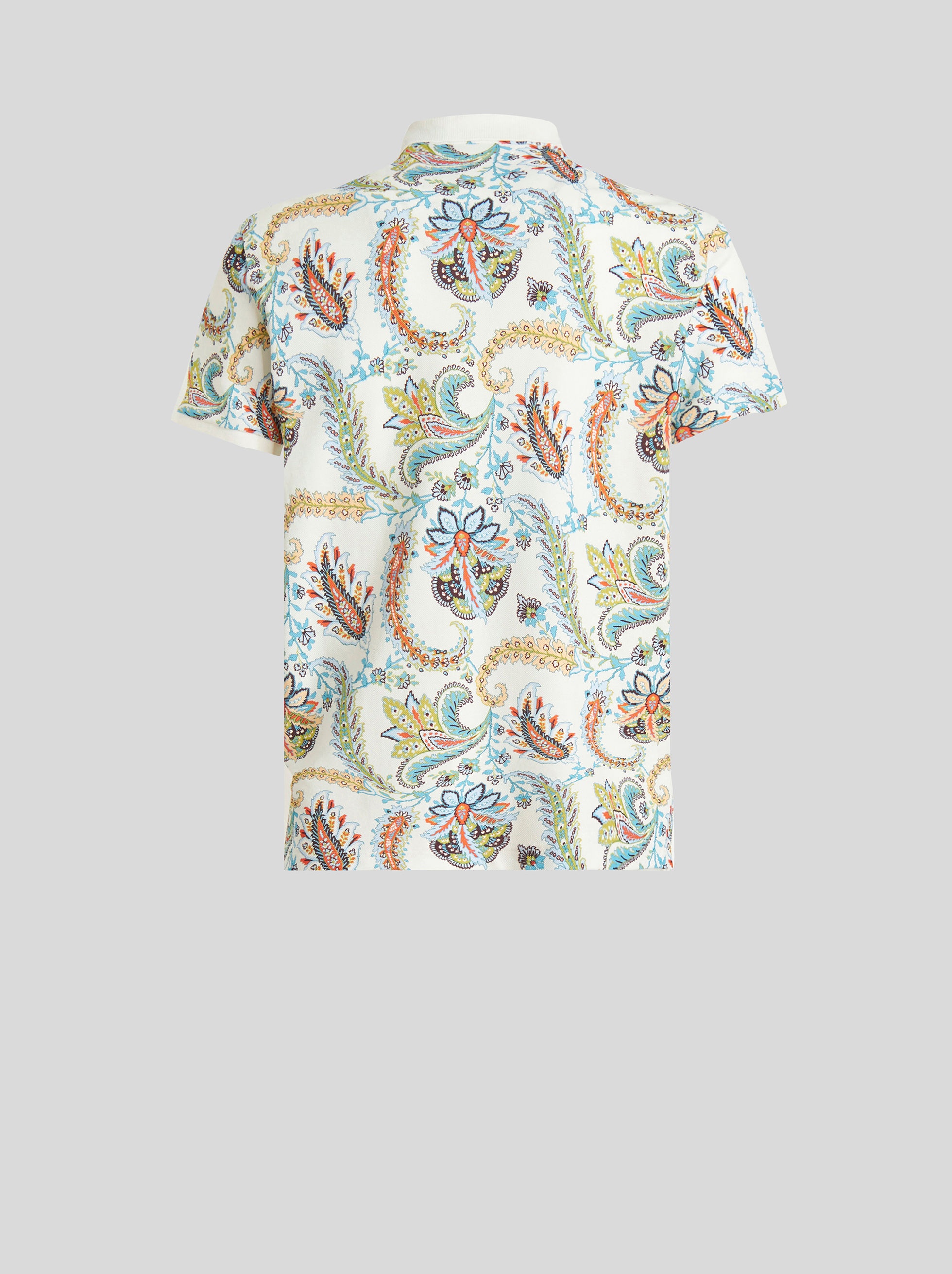 FLORAL PAISLEY DESIGN JACQUARD POLO SHIRT - 5