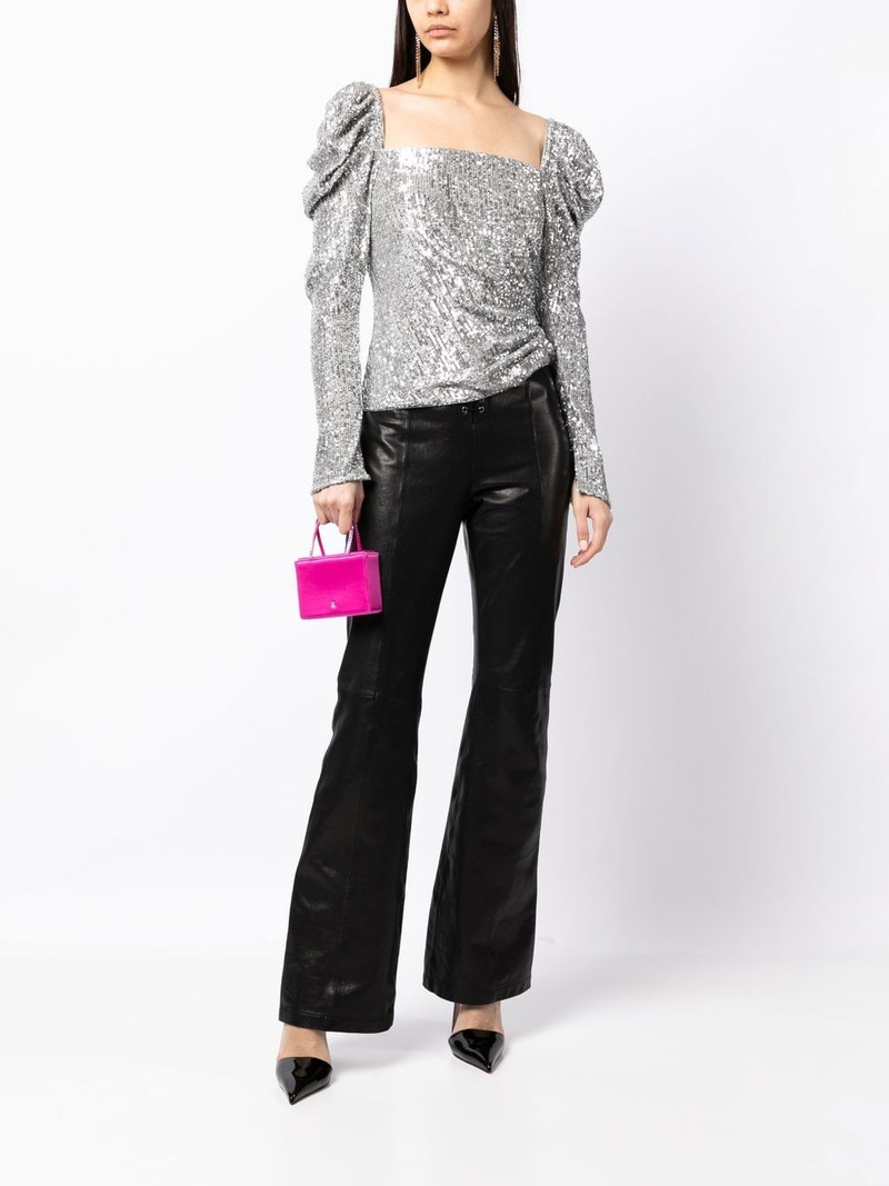 SIMKHAI Allura Hammered sequin-embellished blouse outlook