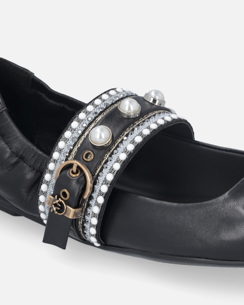 NAPPA LEATHER BALLERINAS WITH JEWEL BAND 4