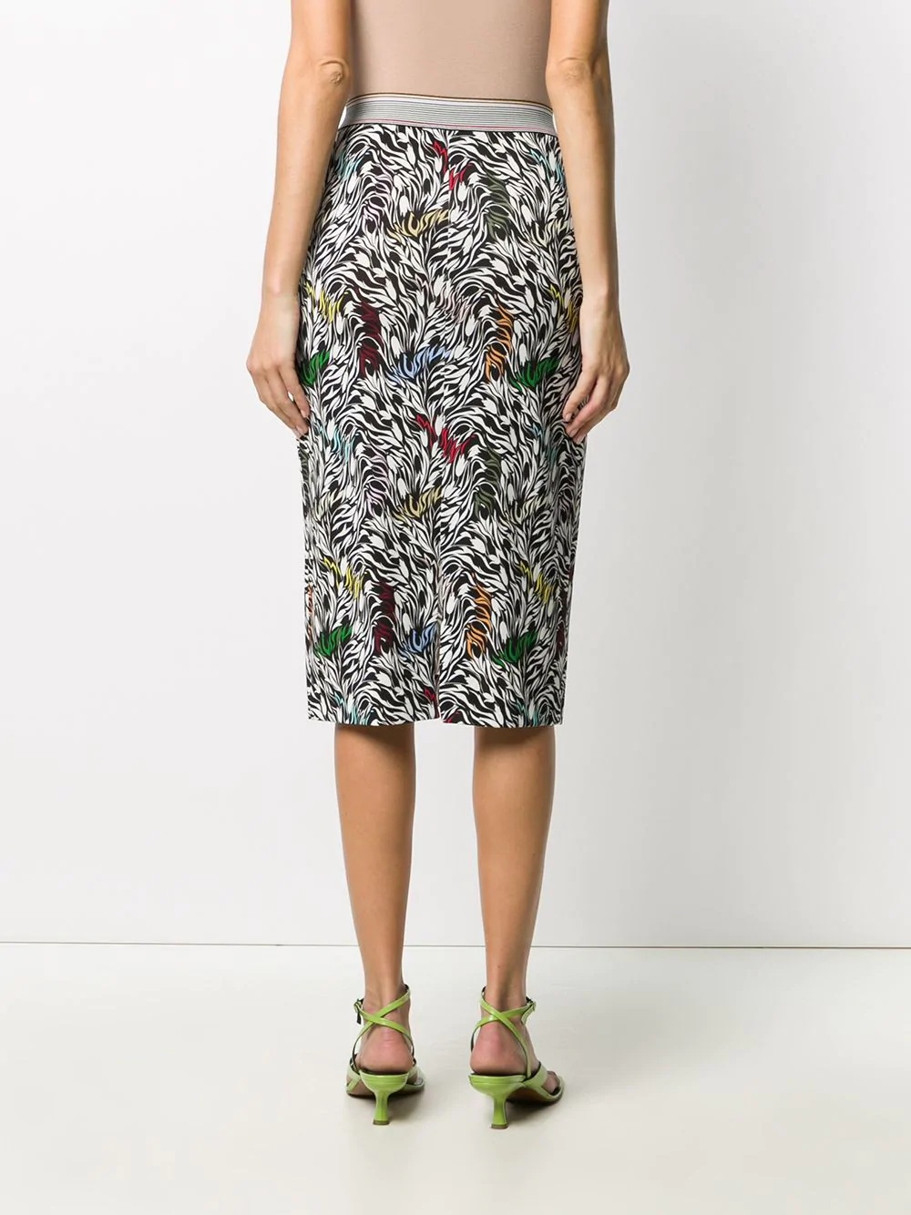 abstract-print fitted skirt - 4