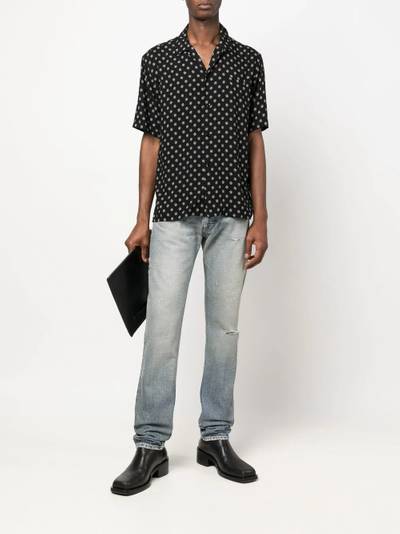 SAINT LAURENT abstract-print short-sleeve shirt outlook