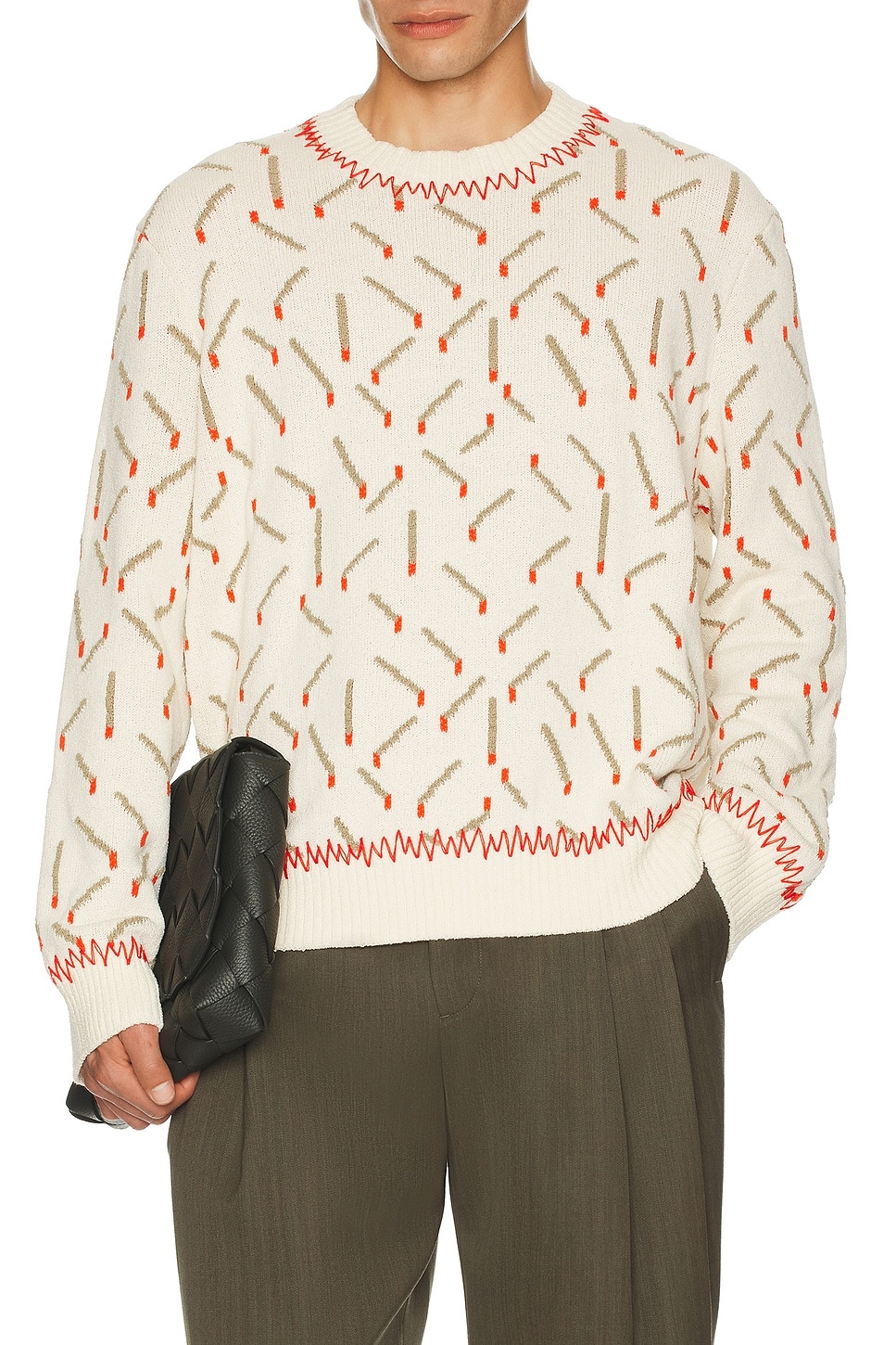 Cotton Jacquard Matches Sweater - 3