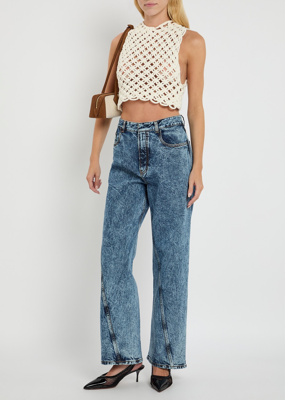 Alaïa Knotted Cotton-blend Crop top - 4