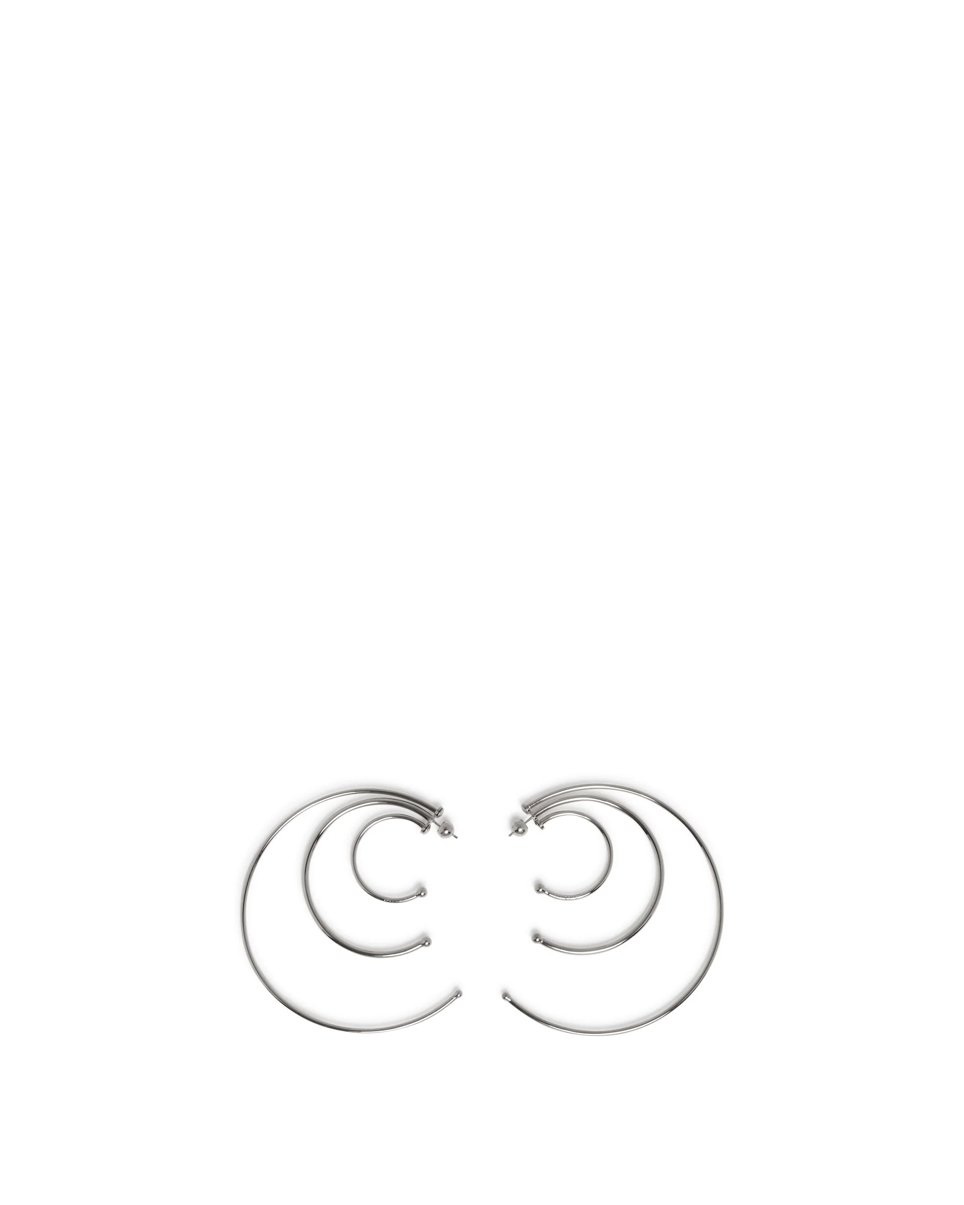 Silver Pierced Solar Hoops Earrings - 1