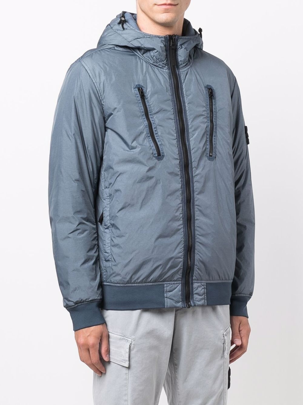 zip-up hooded bomber jacket - 3