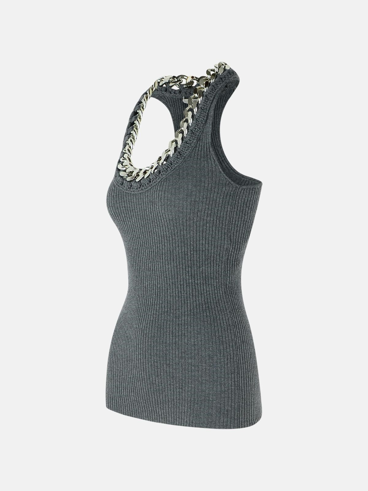 DARK GREY WOOL BLEND TANK TOP - 2