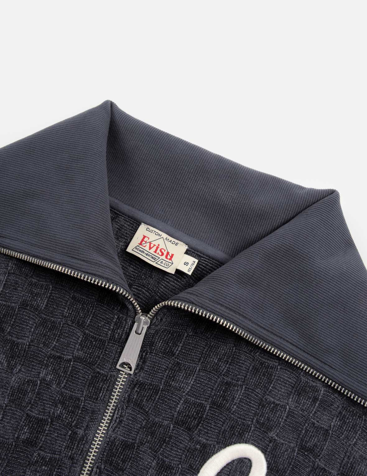 SEAGULL AND LOGO EMBROIDERY HALF-ZIP CROPPED SWEATSHIRT - 10