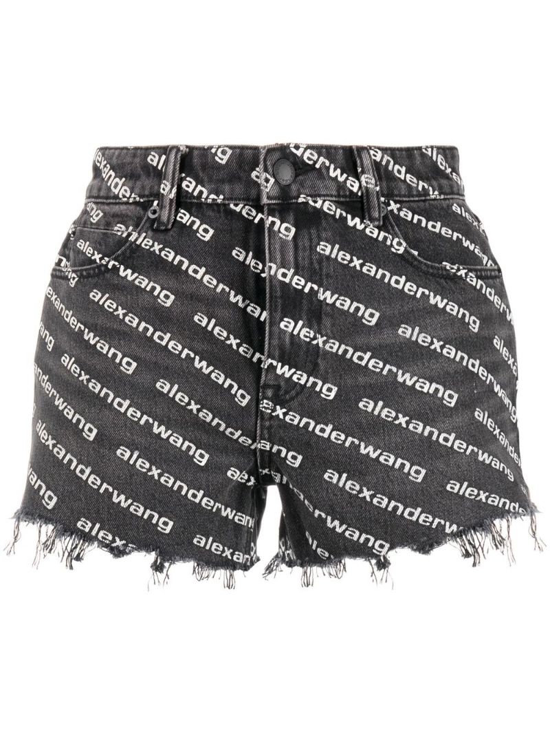 Bite logo-print denim shorts - 1