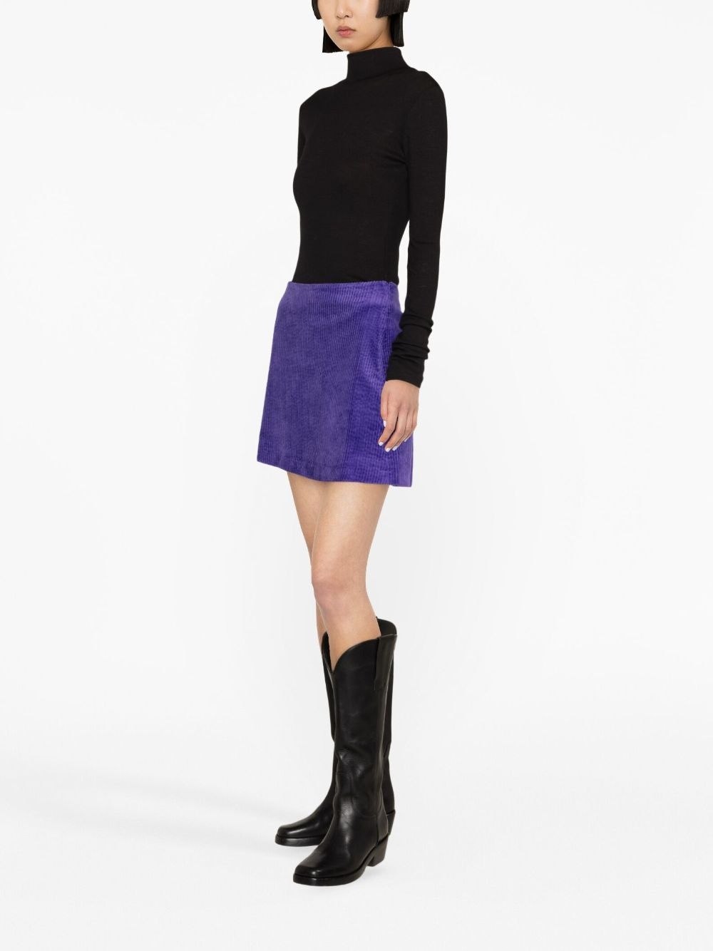 organic cotton-blend corduroy miniskirt - 3