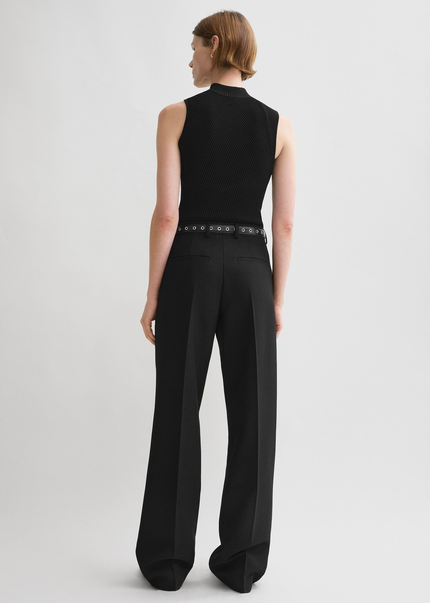 Straight tailored trousers black - 4
