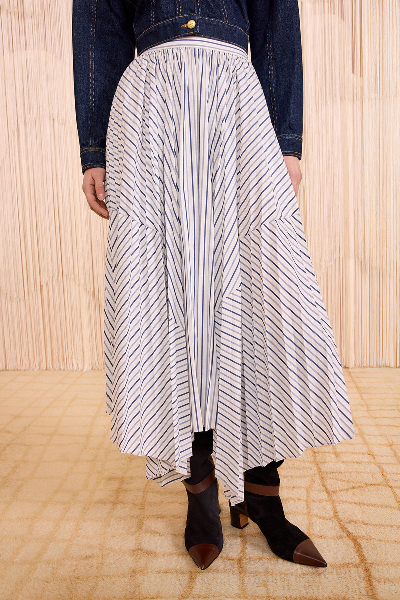 ULLA JOHNSON Yasna High Waist Asymmetrical Midi Skirt outlook