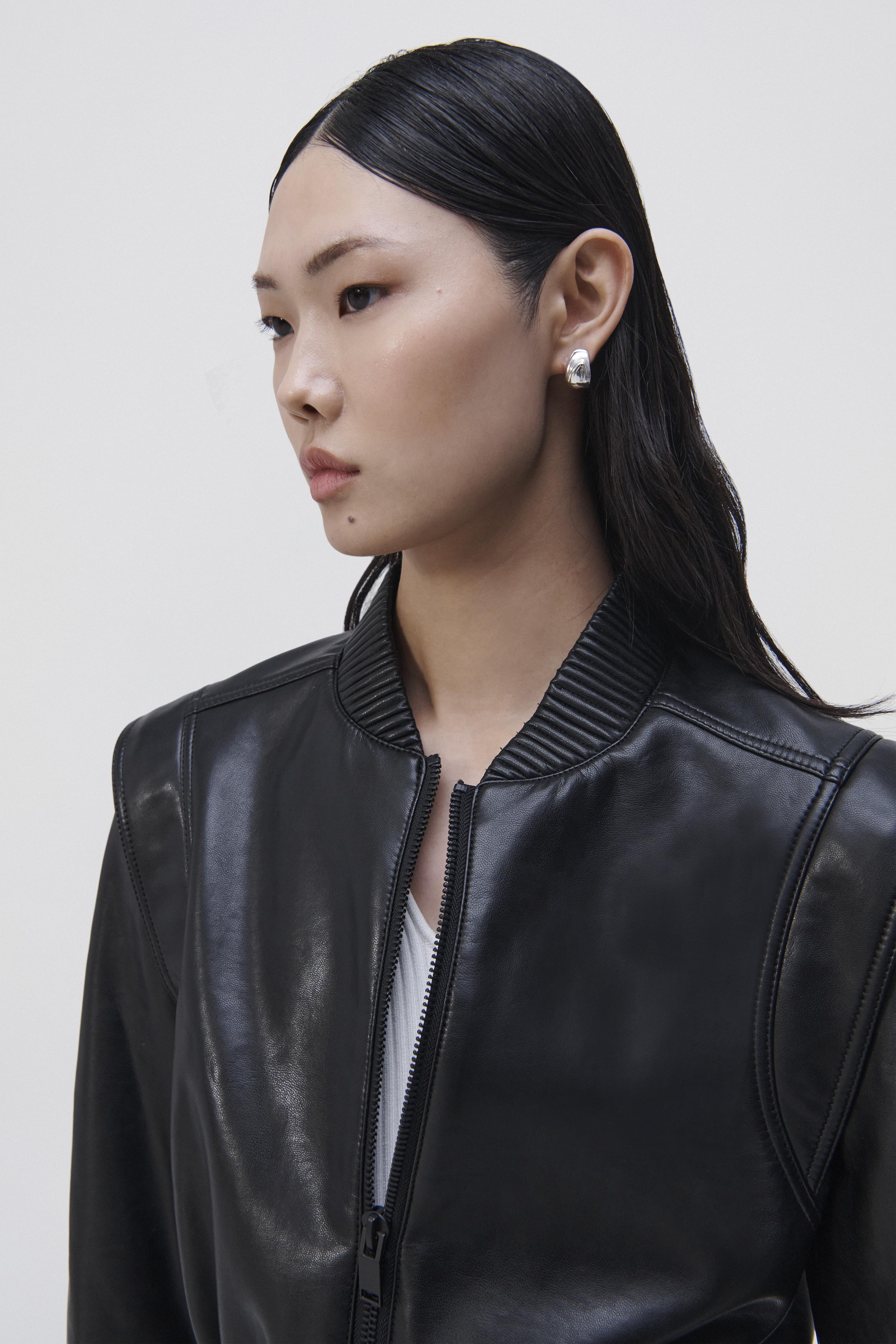 Doreen Vegan Leather Bomber Jacket - 3