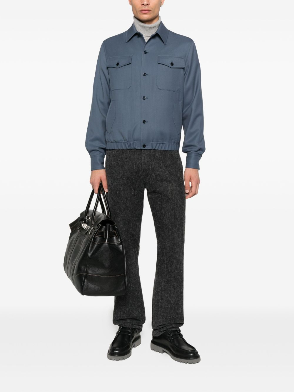 button-fastening flap-pocket jacket - 2