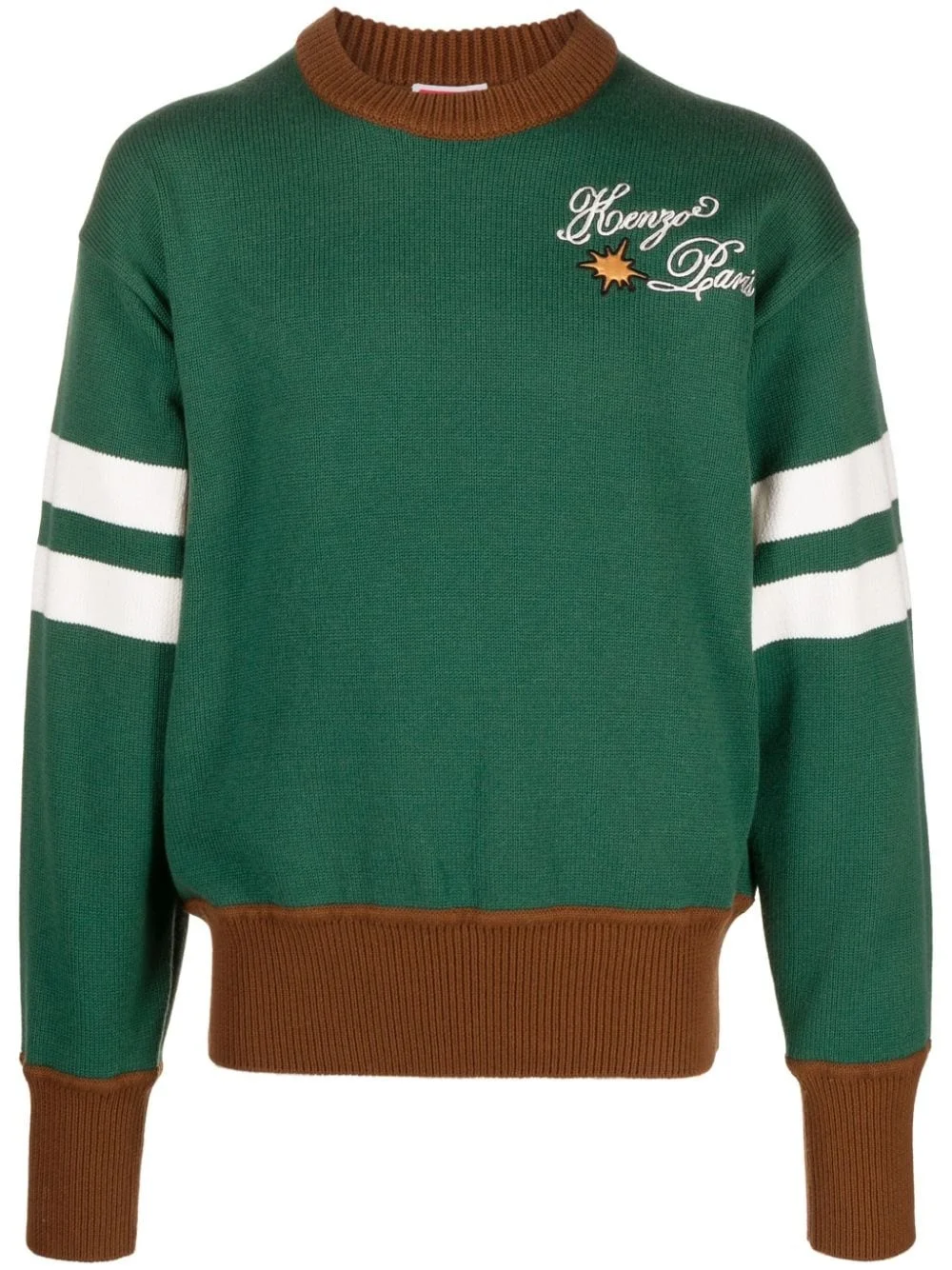 logo-embroidered wool-blend jumper - 1