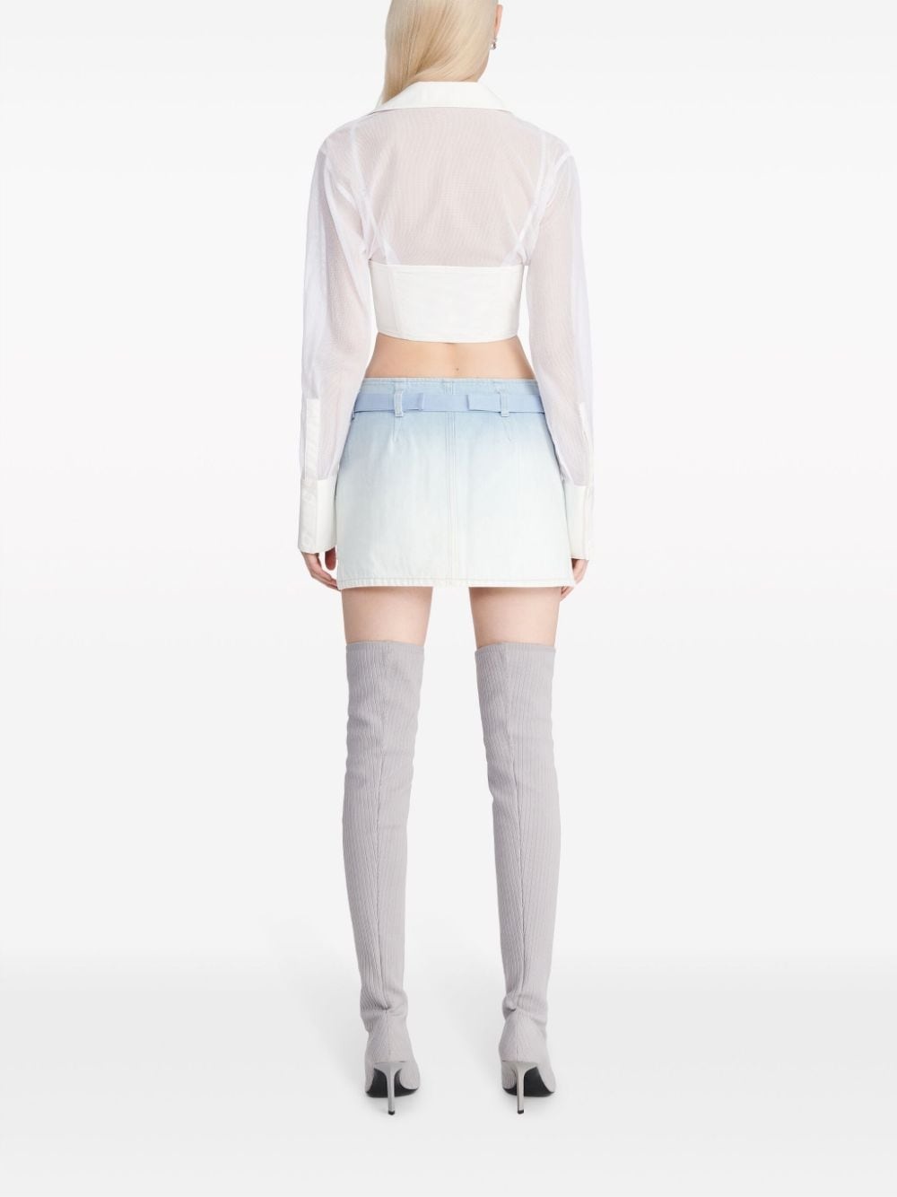 gradient-effect denim miniskirt - 4