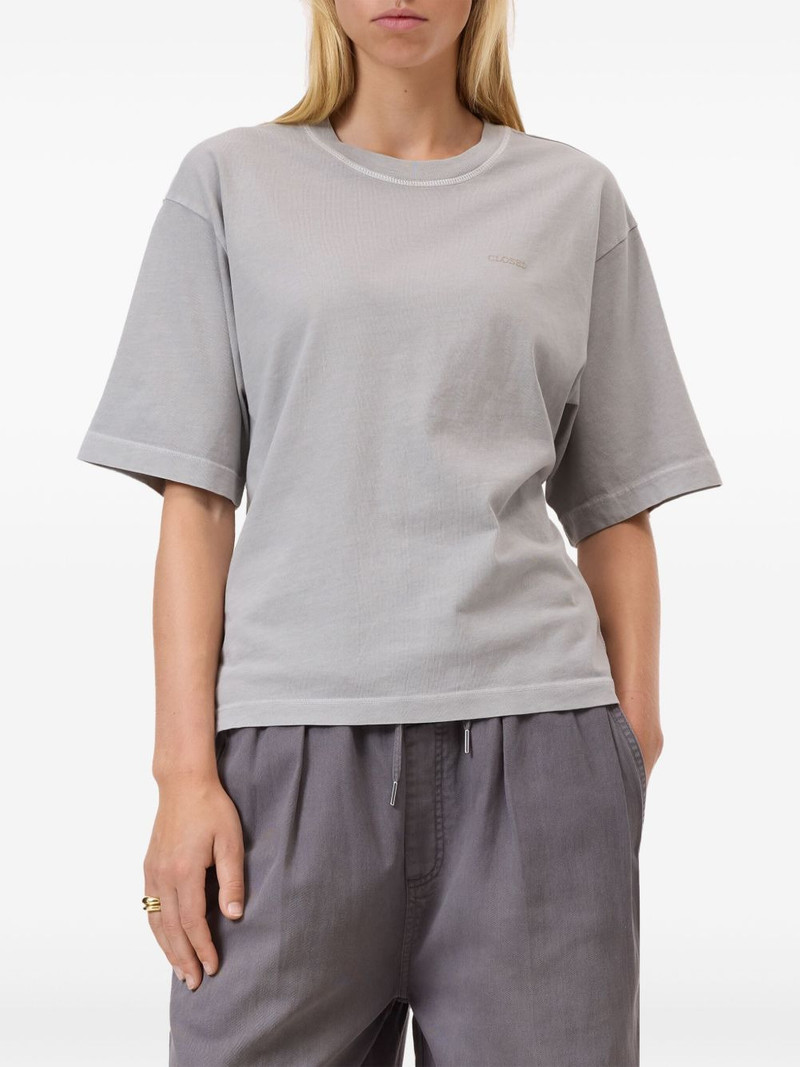 trim-detail organic cotton T-shirt 4