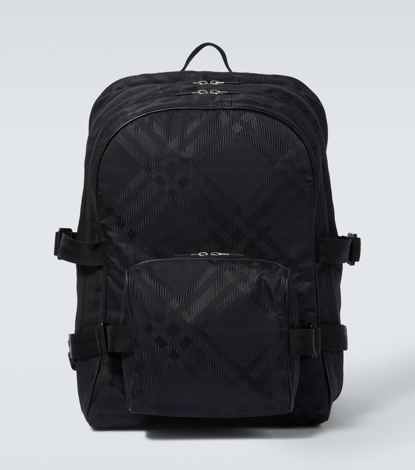 Jacquard checked backpack - 1