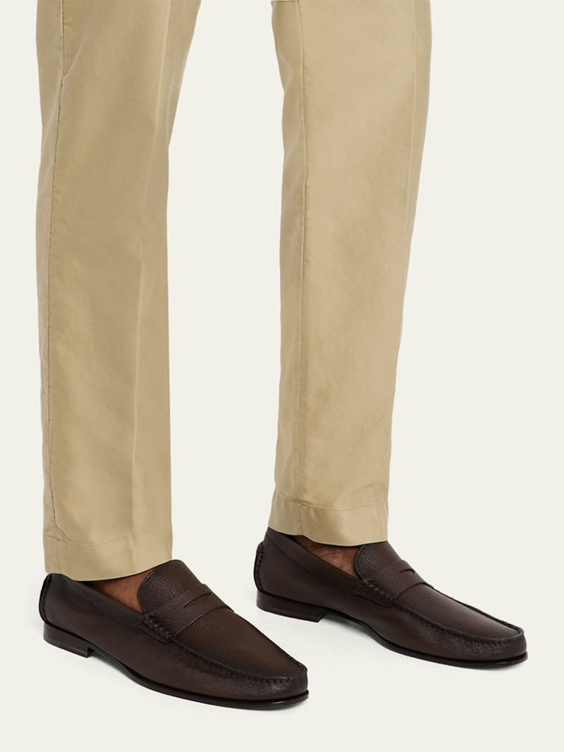 Santoni Men's Ikangia Leather Penny Loafers outlook