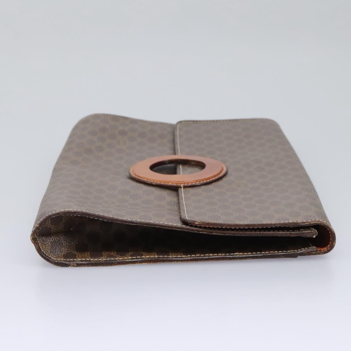 CELINE Macadam Canvas Shoulder Bag Pvc Brown Gold - 4