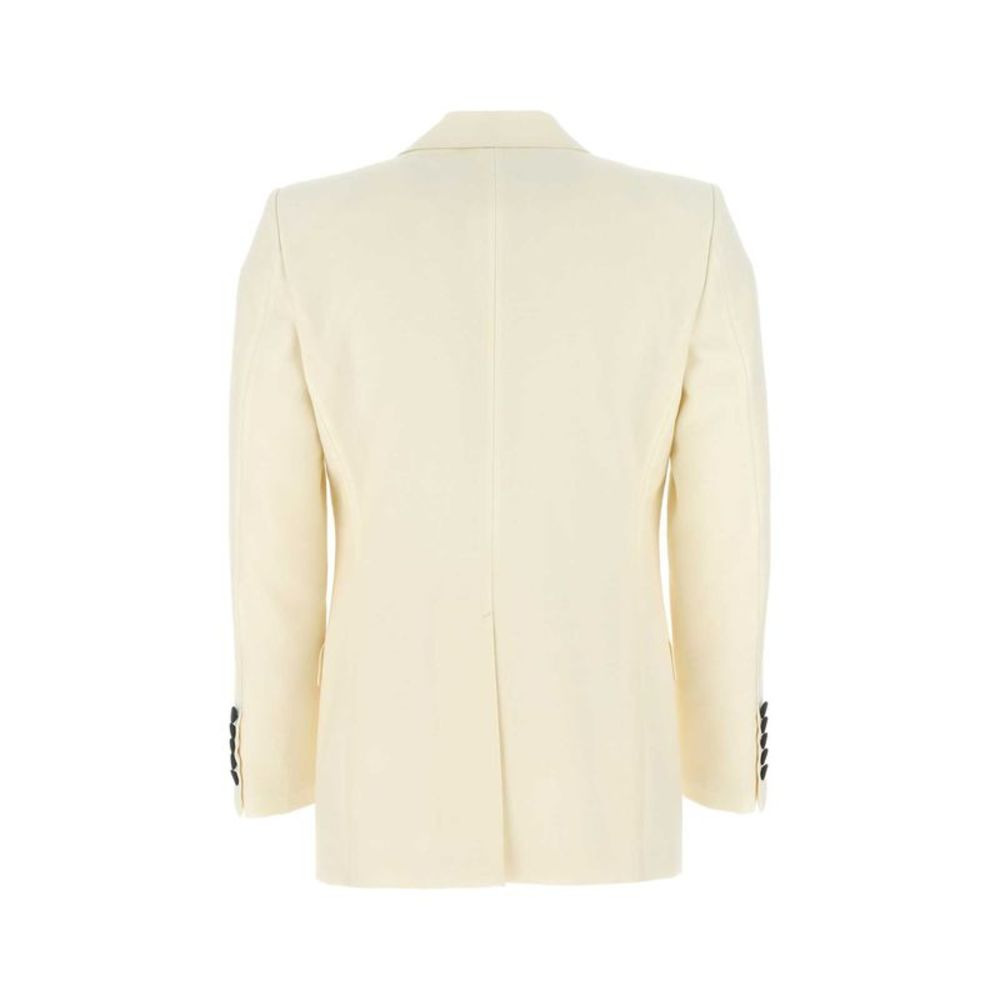Gucci Men Ivory Wool Blend Blazer - 2