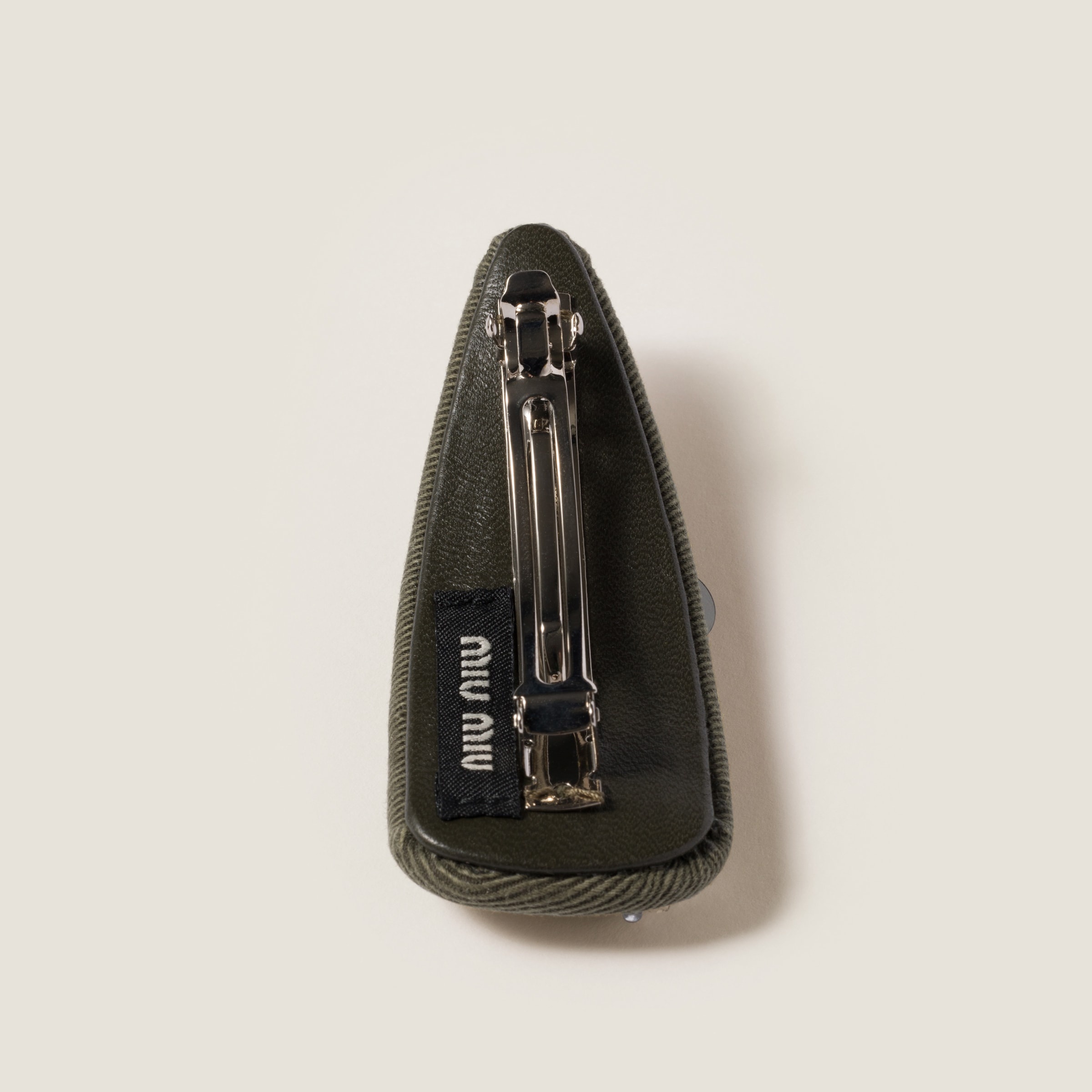 Embroidered gabardine hair clip - 2