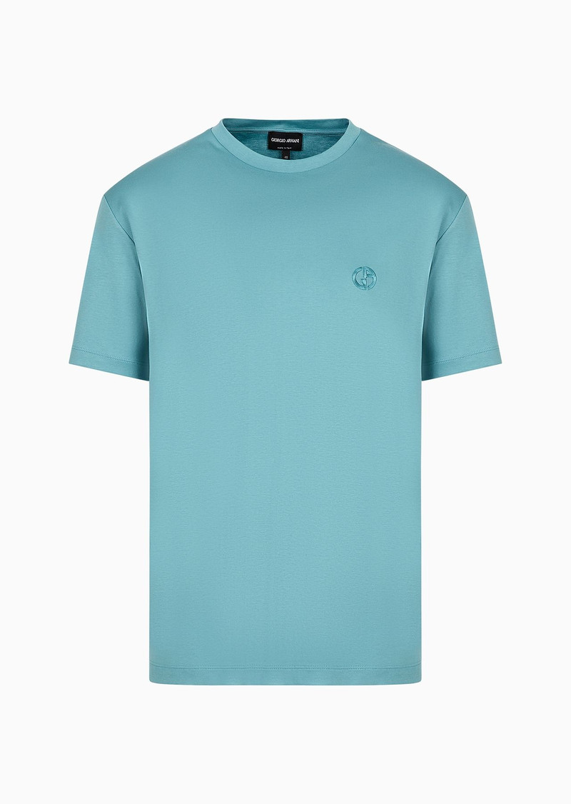 Cotton-interlock T-shirt with embroidered logo 1